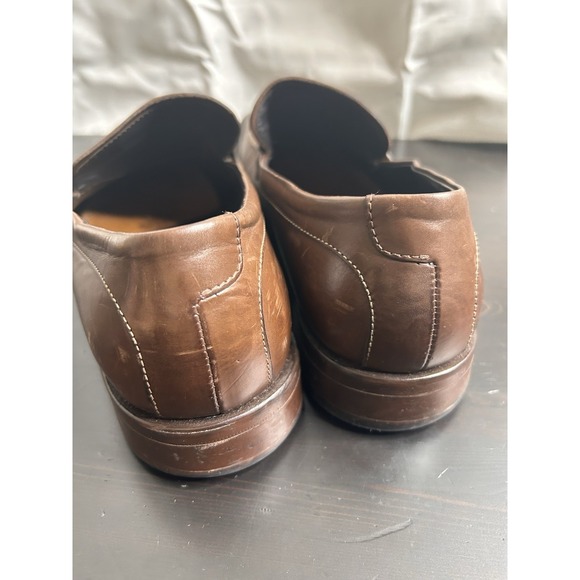 Hugo Boss Mens Brown Leather Slip On Loafers Dress Shoes Size 8.5 - Picture 6 of 7